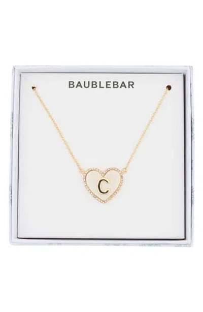 Baublebar Heart Initial Pendant Necklace In Gold