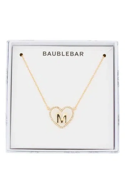 Baublebar Heart Initial Pendant Necklace In Gold