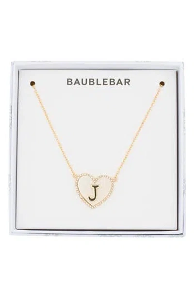 Baublebar Heart Initial Pendant Necklace In Gold