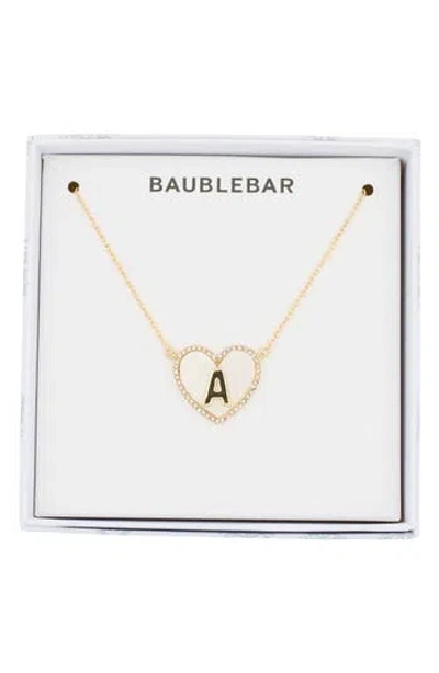 Baublebar Heart Initial Pendant Necklace In Gold