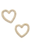 Baublebar Heart Outline Stud Earrings In Clear