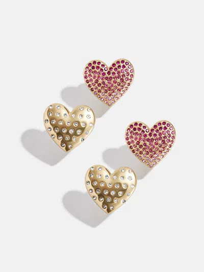 Baublebar Heart To Heart Kids' Clip-on Earring Set In Blue