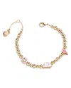 Baublebar Howdy Crystal Hamsa Hand & Evil Eye Charm Beaded Bracelet In Pink