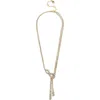 Baublebar Ida Bow Crystal Lariat Necklace In Gold
