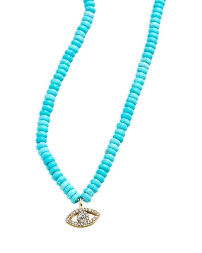 Baublebar Iman Beaded Evil Eye Necklace, 19-22 In Blue