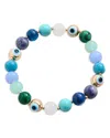 Baublebar Iman Beaded Stretch Bracelet In Gold Tone In Blue