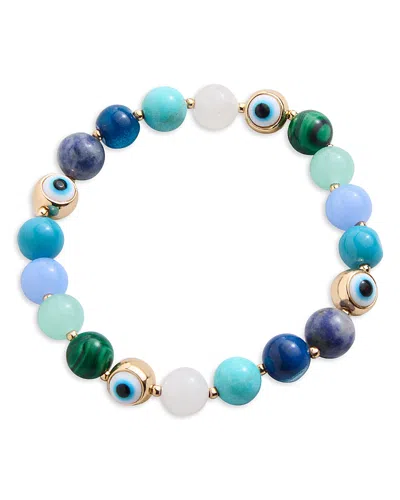 Baublebar Iman Beaded Stretch Bracelet In Gold Tone In Cool Multi