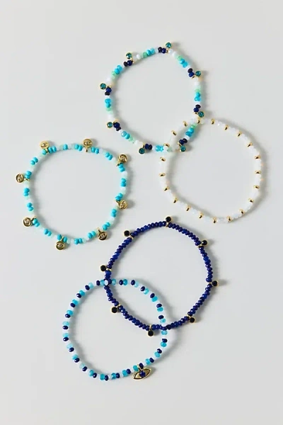 Baublebar Indya Evil Eye Layered Bracelets Set In Turquoise, Women's At Urban Outfitters In Multi