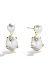 Baublebar Inessa Pave & Imitation Pearl Drop Earrings In Gold