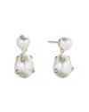 Baublebar Inessa Pave & Imitation Pearl Drop Earrings In White