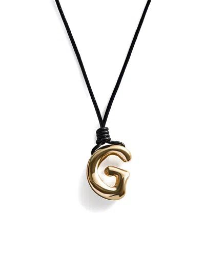 Baublebar Initial Adjustable Cord Pendant Necklace, 32 In Black