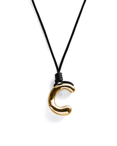 Baublebar Initial Adjustable Cord Pendant Necklace, 32 In Gold