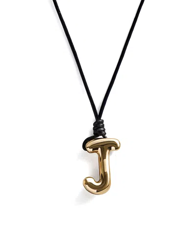 Baublebar Initial Adjustable Cord Pendant Necklace, 32 In Black