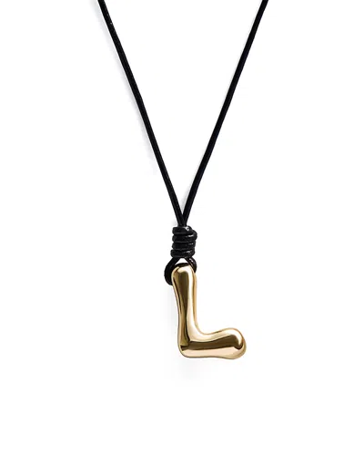 Baublebar Initial Adjustable Cord Pendant Necklace, 32 In Black