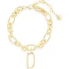 Baublebar Initial Charm Chain Braclet In Gold