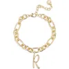 Baublebar Initial Charm Chain Braclet In Gold