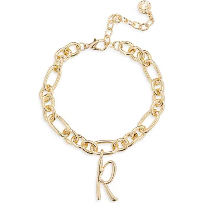 Baublebar Initial Charm Chain Braclet In Gold