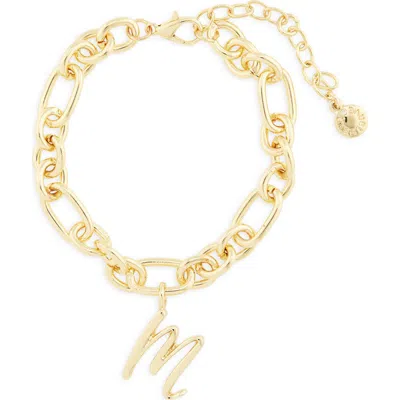 Baublebar Initial Charm Chain Braclet In Gold