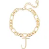 Baublebar Initial Charm Chain Braclet In Gold