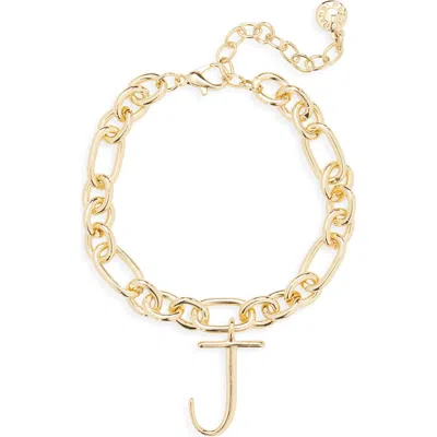 Baublebar Initial Charm Chain Braclet In Gold