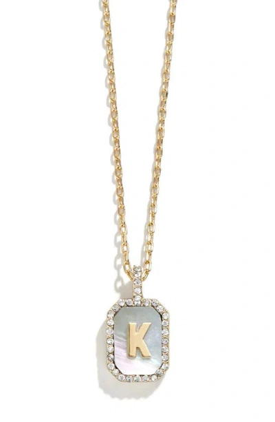 Baublebar Initial Pendant Necklace In Green-k