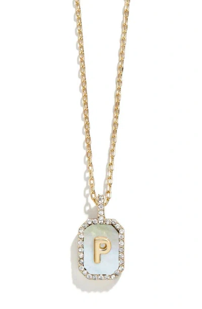Baublebar Initial Pendant Necklace In Green-p
