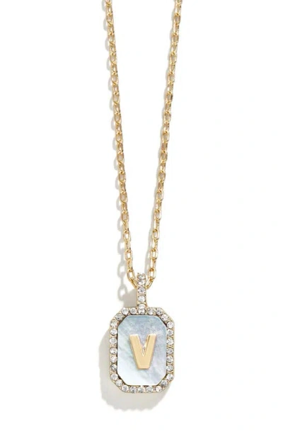 Baublebar Initial Pendant Necklace In Green-v