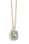 Baublebar Initial Pendant Necklace In Turquoise-a