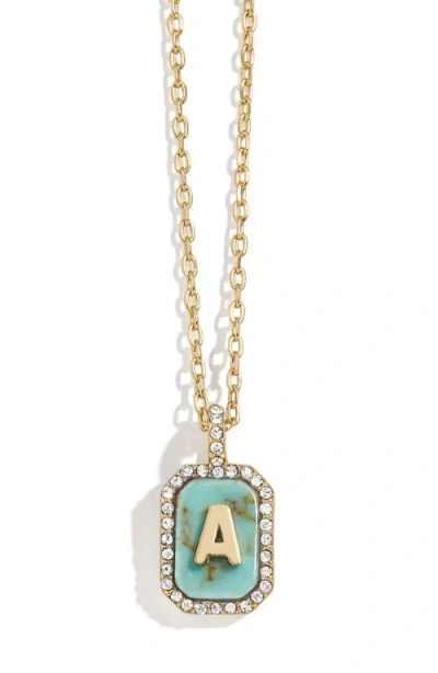 Baublebar Initial Pendant Necklace In Turquoise-a