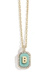Baublebar Initial Pendant Necklace In Turquoise-b