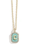 Baublebar Initial Pendant Necklace In Turquoise-c