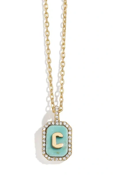 Baublebar Initial Pendant Necklace In Turquoise-c