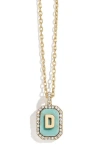Baublebar Initial Pendant Necklace In Turquoise-d