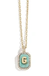 Baublebar Initial Pendant Necklace In Turquoise-g