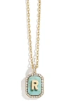 Baublebar Initial Pendant Necklace In Turquoise-r