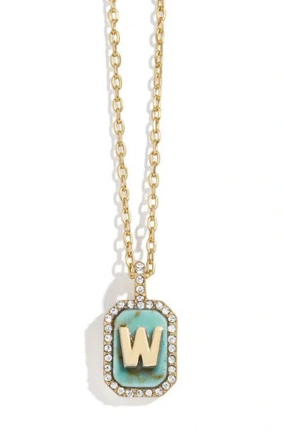 Baublebar Initial Pendant Necklace In Turquoise-w