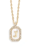 Baublebar Initial Pendant Necklace In White J