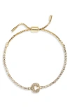 Baublebar Initial Tennis Slider Bracelet In Gold C