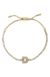 Baublebar Initial Tennis Slider Bracelet In Gold D