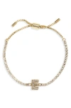 Baublebar Initial Tennis Slider Bracelet In Gold E