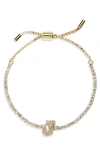 Baublebar Initial Tennis Slider Bracelet In Gold J