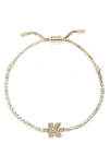Baublebar Initial Tennis Slider Bracelet In Gold K