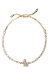 Baublebar Initial Tennis Slider Bracelet In Gold L