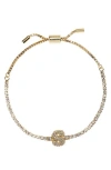 Baublebar Initial Tennis Slider Bracelet In Gold S