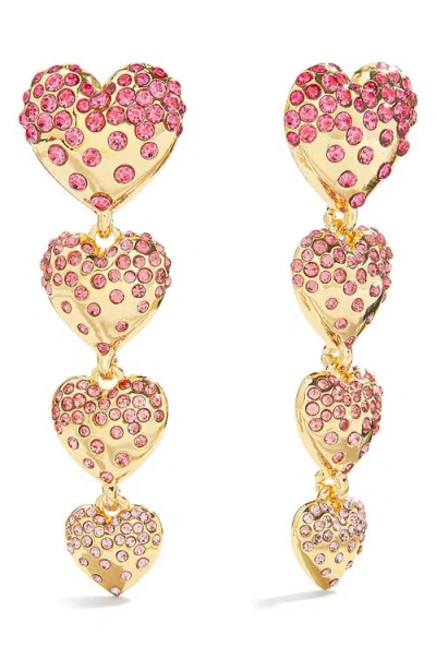 Baublebar Isabelle Pavé Heart Linear Drop Earrings In Gold