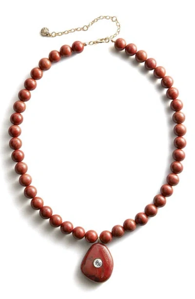 Baublebar Jamie Semi-precious Beaded Pendant Necklace In Red