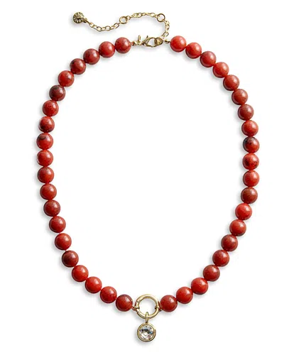 Baublebar Janette Beaded Ring Necklace, 17 In Red
