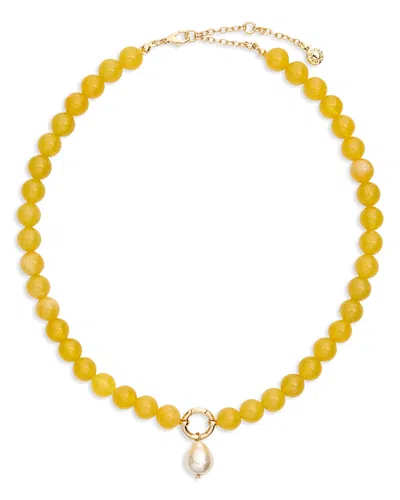 Baublebar Janette Beaded Ring Necklace, 17 In Yellow