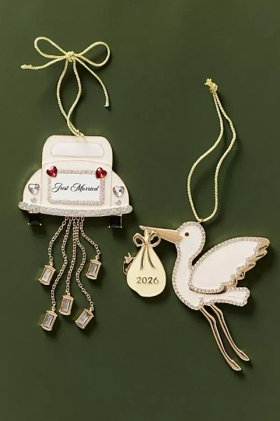 Baublebar Jeweled Milestone Ornament In White