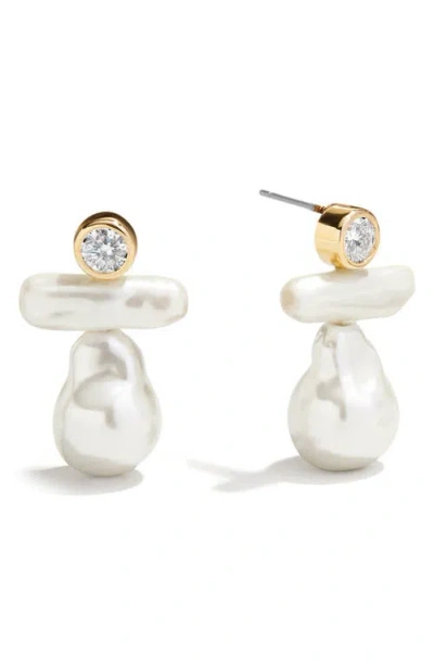 Baublebar Josephine Faux Pearl Drop Earrings In Metallic